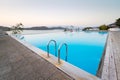 Blue swimming pool at Mirabello Bay of Greece Royalty Free Stock Photo