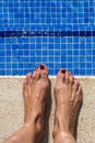 Blue swimming pool water rippled detail Royalty Free Stock Photo