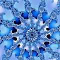 Blue swirl pretty snowflake fractal in form of shrimp Royalty Free Stock Photo