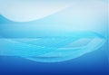 Blue swirly waves background banner template