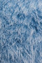 Blue synthetic fur.