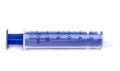 Blue syringe closeup. Royalty Free Stock Photo