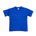 t tee shirt blue dynamic flat lay isolated on white background Royalty Free Stock Photo