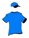 Blue t-shirt and cap design Royalty Free Stock Photo