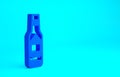 Blue Tabasco sauce icon isolated on blue background. Chili cayenne spicy pepper sauce. Minimalism concept. 3d