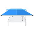 Blue table for ping pong game, vector isolated illustration