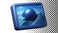 Blue tablet computer touchscreen device for digital media and apps png transparent image Generative AI