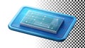 Blue tablet with screen, modern technology device png transparent image Generative AI