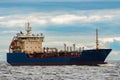 Blue cargo tanker ship