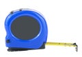 Blue tape measure isolated on white background, side view Royalty Free Stock Photo