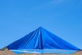 Blue Tarp Protects Hurricane Damaged Roof