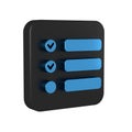 Blue Task list icon isolated on transparent background. Control list symbol. Survey poll or questionnaire feedback form