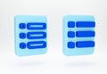 Blue task management to do check list, work project plan concept, fast checklist, posting plan on white background.