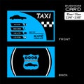 Blue taxi business card