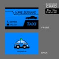 Blue taxi business card