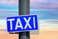 Blue taxi rank sign