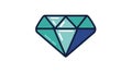 Blue and Teal Gemstone Icon, Diamond Shape, Creative Graphic Element Royalty Free Stock Photo