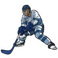 Ice hockey player action clipart