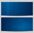 Blue tech banners with circuit board design Royalty Free Stock Photo