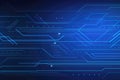 Blue tech circuit board lines background Generative ai Royalty Free Stock Photo