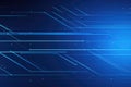 Blue tech circuit board lines background Generative ai Royalty Free Stock Photo