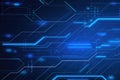 Blue tech circuit board lines background Generative ai Royalty Free Stock Photo