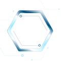 Blue tech hexagon on white background Royalty Free Stock Photo
