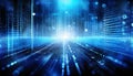 blue techno background with matrix theme Royalty Free Stock Photo