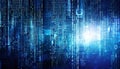 blue techno background with matrix theme Royalty Free Stock Photo