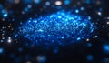 Blue Technology Background, Cybersecurity, Biometrics, Digital Security, Circle of Technology