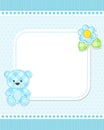 Blue teddy bear card Royalty Free Stock Photo