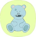 Blue teddy bear (sticker) Royalty Free Stock Photo