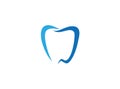 Blue teeth care symbol for dentist clinic logo
