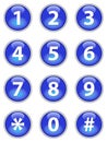 Blue telephone buttons Royalty Free Stock Photo