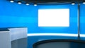 A blue television studio background Royalty Free Stock Photo