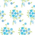 Blue tender forget-me-not flowers in retro style. Royalty Free Stock Photo