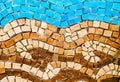 Blue and terracotta smalt mosaic