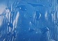 Blue texture of plastic latex with reflections and bubbles, similar to the sea texture. Background Royalty Free Stock Photo