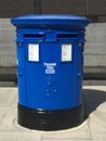 Blue thank you NHS postbox outside st Thomas hospital in London, where Boris Johnson was treated.