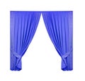 Blue theater curtain isolated on white background Royalty Free Stock Photo