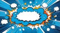 blue theme exploding pop speech bubble bac ai generated