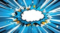 blue theme exploding pop speech bubble bac ai generated
