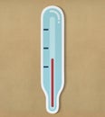 Blue thermometer temperature measurement icon