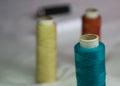 Blue thread roll Royalty Free Stock Photo