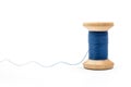 Blue thread spool Royalty Free Stock Photo