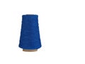 Blue Thread Spool on White Background Royalty Free Stock Photo