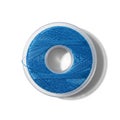 Blue Thread Spool on White Royalty Free Stock Photo