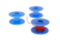 Blue Thread Spools Royalty Free Stock Photo