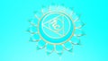 Blue Throat chakra Vishuddha symbol concept of Hinduism; Buddhism; Ayurveda. Communication. 3d