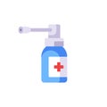 Blue throat spray bottle flat illustration